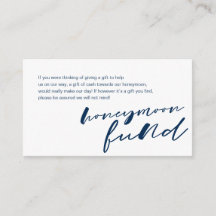 Modern Navy bläck minimalism font, Honeymoon Fund