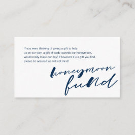 Modern Navy bläck minimalism font, Honeymoon Fund Tilläggskort