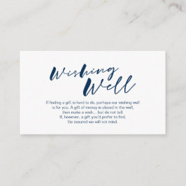 Modern Navy bläck minimalism font, Wed Wishing Wel Tilläggskort