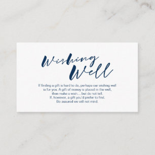 Modern Navy bläck minimalism font, Wed Wishing Wel Tilläggskort