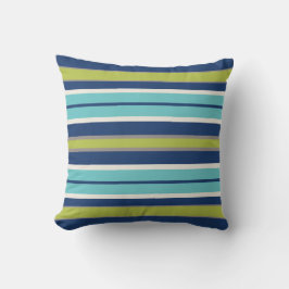 Modern Navy Blue and Grönt Rand Kudde