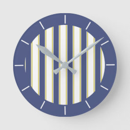Modern Navy Blue and White Nautical Rand Boat Rund Klocka
