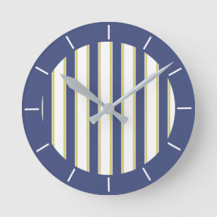 Modern Navy Blue and White Nautical Rand Boat Rund Klocka