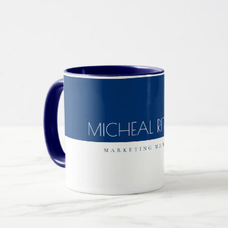 Modern Navy Blue Anpassningsbar monogram Namn och Mugg