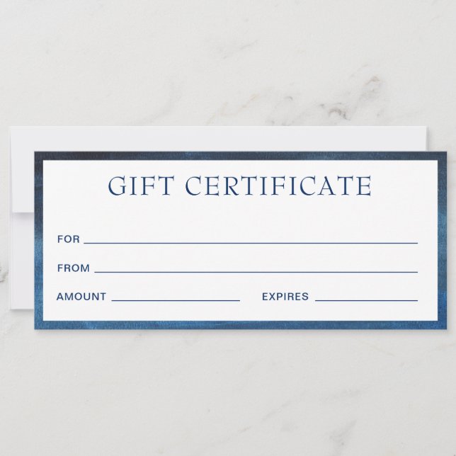 Modern Navy Blue Business Gift Certificate (Framsida)