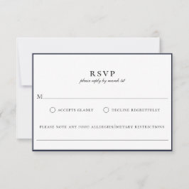 Modern Navy Blue Food Allergy OSA kort