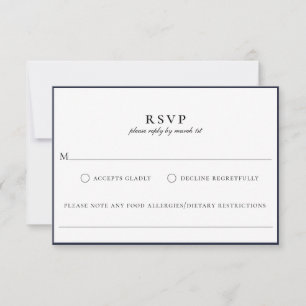 Modern Navy Blue Food Allergy OSA kort