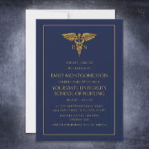 Modern Navy Blue Guld Nursing School RN Student