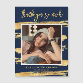 Modern Navy Blue Guld Script Simple GRAD Tack