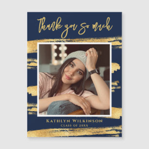 Modern Navy Blue Guld Script Simple GRAD Tack