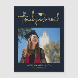 Modern Navy Blue Guld Script Simple GRAD Tack