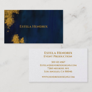 Modern Navy Blue Guld Splatter, Affärskort Visitkort