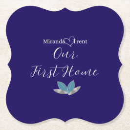 Modern Navy Blue Houseuppvärmning Underlägg