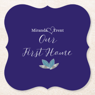 Modern Navy Blue Houseuppvärmning Underlägg