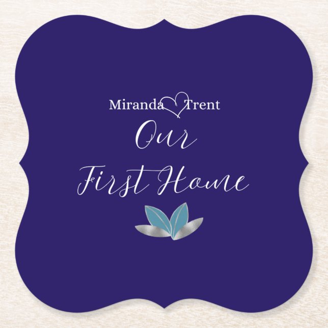 Modern Navy Blue Houseuppvärmning Underlägg (Framsida)