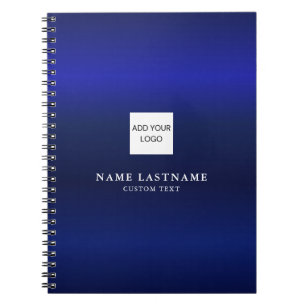 Modern Navy Blue Metallic Professional Namnskylt Anteckningsbok