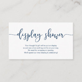 Modern Navy Blue minimalism font, Visning Shower Tilläggskort