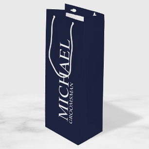 Modern Navy Blue Personlig Groomsman