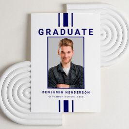 Modern Navy Blue Photo Studenten Meddelande