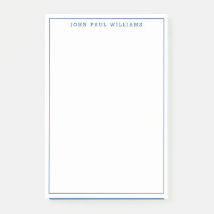 Modern Navy Blue Professionell Thin Gräns Line Post-it Block
