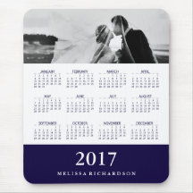 Modern Navy Blue Rand 2017 Kalender och foto