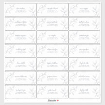 Modern Navy Blue Script Botanical Guest Adress