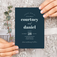 Modern Navy Blue Trendig Mix Match Bröllop