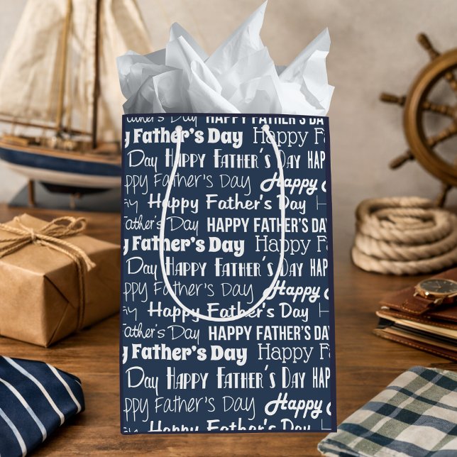 Modern Navy Blue White Typography Father’s Day (Skapare uppladdad)
