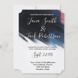 Modern Navy bröllop Inbjudningar