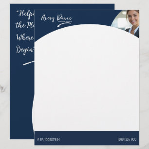 Modern Navy Elegant Minimalistisk Design Fastighet Brevhuvud