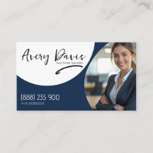 Modern Navy Elegant Minimalistisk Design Fastighet