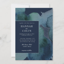Modern Navy Emerald Abstrakt Watercolor