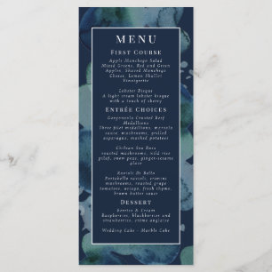 Modern Navy Emerald Abstrakt Watercolor Meny