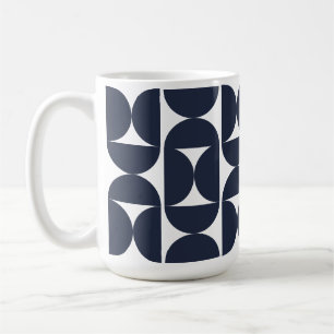 Modern Navy Geometrisk 15oz kaffemugg
