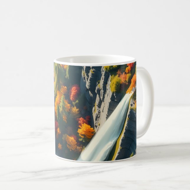 Modern Navy & Gold Abstract Mountain Peak – Luxury Kaffemugg (Framsida höger)