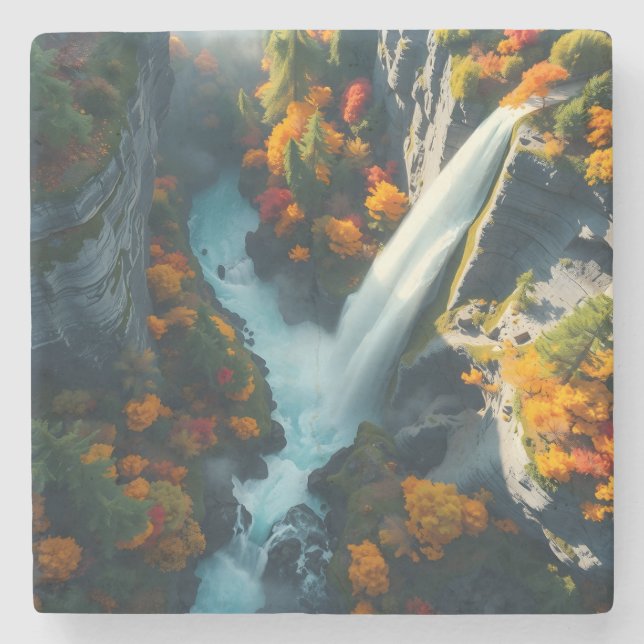 Modern Navy & Gold Abstract Mountain Peak – Luxury Stenunderlägg (Framsidan)