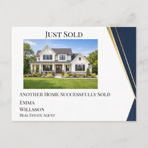 Modern Navy Guld Just Sold Fastighets vykort