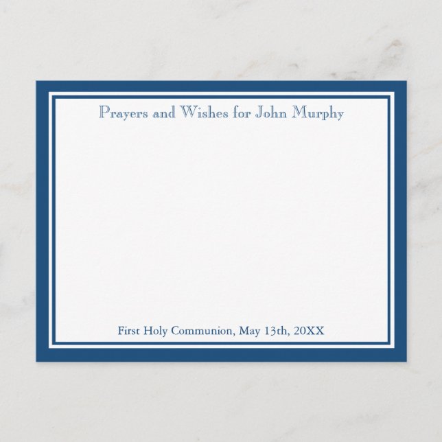 Modern Navy Kor Religiösa Önskemål och Prayer Card Vykort (Framsida)