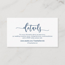 Modern Navy minimalism font, The Bröllop Details Tilläggskort