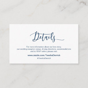 Modern Navy minimalism font, The Bröllop Details Tilläggskort