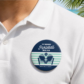 Modern Navy Mint Pickleball Sport Team Klubbnamn Knapp