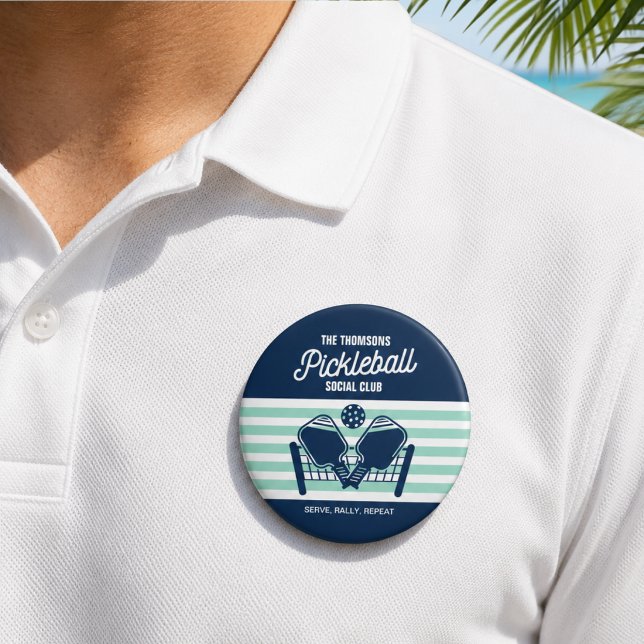Modern Navy Mint Pickleball Sport Team Klubbnamn  Knapp (Skapare uppladdad)