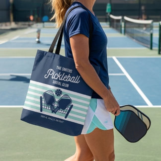 Modern Navy Mint Pickleball Sport Team Klubbnamn Tygkasse