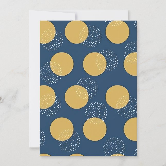 Modern Navy och guld polka prickar Tack Kort (Framsida)
