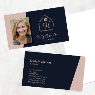 Modern Navy Real Gods Professionell Realtor Visitkort