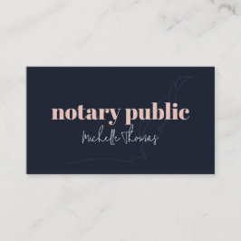 Modern Navy Rosa Notary Loan Signing Agent Visitkort