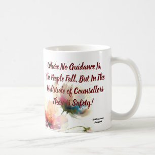 Modern NAVY & ROSA WATERCOLOR INSPIRATIONAL BLOMMI Kaffemugg