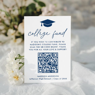 Modern Navy Script Studenten College Fund Tilläggskort