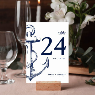Modern Navy Sketch Anchor Bordsnummer