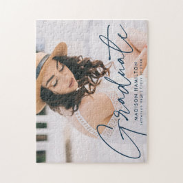 Modern Navy-skript Photo Studenten Pussel